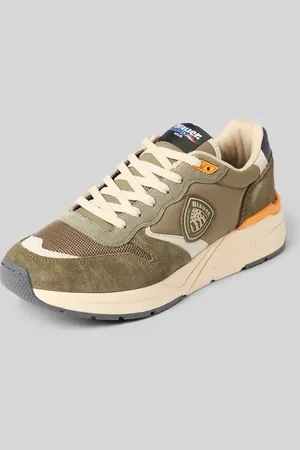 Blauer Sneakersy z obszyciem w kontrastowym kolorze model ‘RAYO’