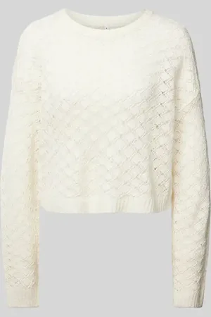 ONLY Sweter z dzianiny o kroju regular fit z ażurowym wzorem model ‘MIAMI’