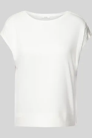 Opus T-shirt z prążkowanym, okrągłym dekoltem model ‘Sestern’