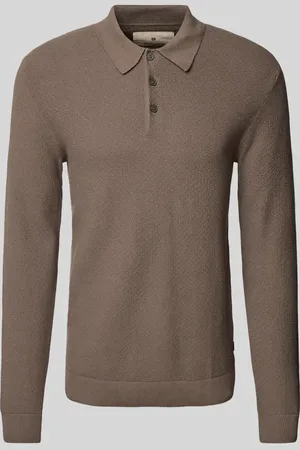 JACK & JONES Sweter z dzianiny z kołnierzykiem polo model ‘ANDRI’