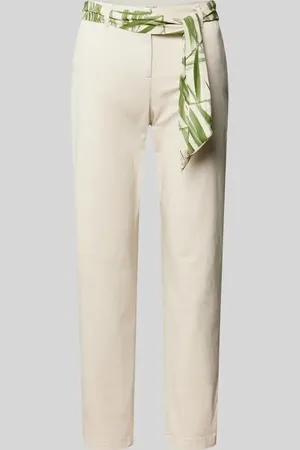 Christian Berg Chinosy o kroju slim fit z wiązanym paskiem