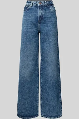 Pieces® Jeansy z szeroką nogawką z mieszanki bawełny model ‘SELMA’