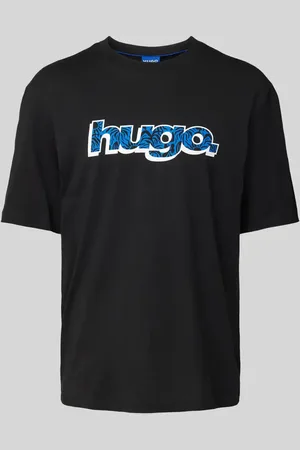 Hugo Blue T-shirt z nadrukiem z logo model ‘Nugibol’