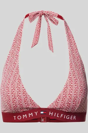 Tommy Hilfiger Top bikini z wyhaftowanym logo na pasku pod biustem