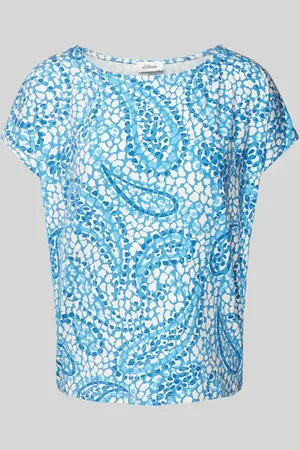 QS by s.Oliver T-shirt o kroju relaxed fit z mieszanki wiskozy z obniżonymi ramionami