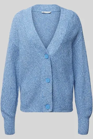 TOM TAILOR Kurtka z dzianiny o kroju relaxed fit z mieszanki bawełny z dekoltem w serek