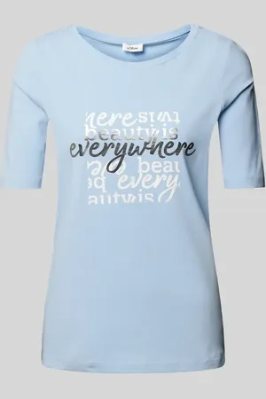 QS by s.Oliver T-shirt o kroju regular fit z nadrukiem z napisem