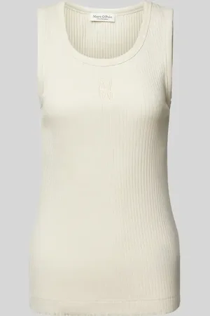 Marc O’ Polo Top o kroju slim fit z mieszanki bawełny z wyhaftowanym logo