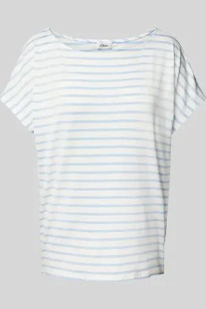 QS by s.Oliver T-shirt o kroju relaxed fit z mieszanki wiskozy z obniżonymi ramionami