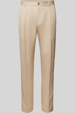 JOOP! Spodnie o kroju slim fit z zakładkami w pasie i szlufkami na pasek model ‘Lester’