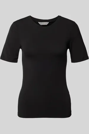 MSCH T-shirt z prążkowanym, okrągłym dekoltem model ‘Betrina’