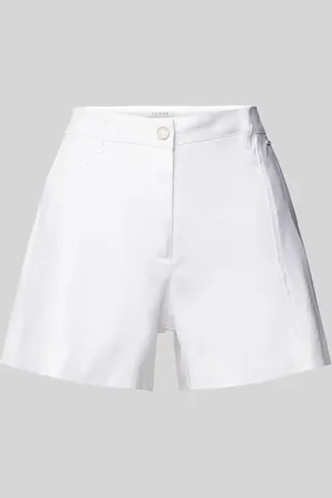 Guess Szorty lniane o kroju regular fit z aplikacją z logo model ‘ISABEAU’