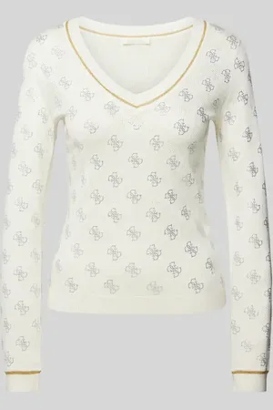 Guess Sweter z dzianiny z prążkowanymi wykończeniami model ‘ROSIE’