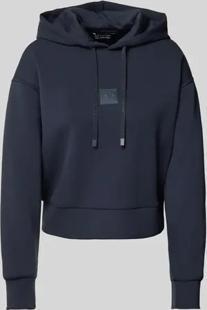 Armani Exchange Bluza z kapturem i naszywką z logo