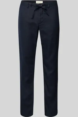 GANT Spodnie lniane o kroju relaxed fit z tunelem