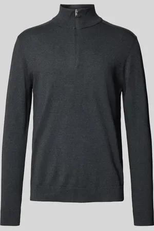 SELECTED Sweter z dzianiny ze stójką