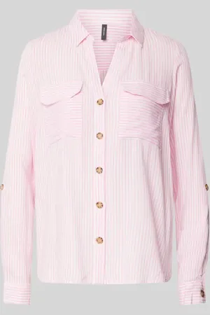 VERO MODA Bluzka koszulowa o kroju regular fit z czystej wiskozy model ‘BUMPY’
