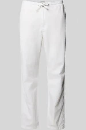 TOM TAILOR Spodnie lniane o kroju regular fit z elastycznym pasem