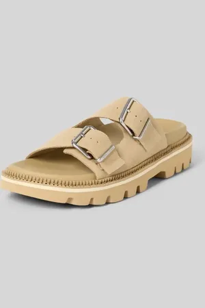 Tommy Hilfiger Klapki ze skóry welurowej