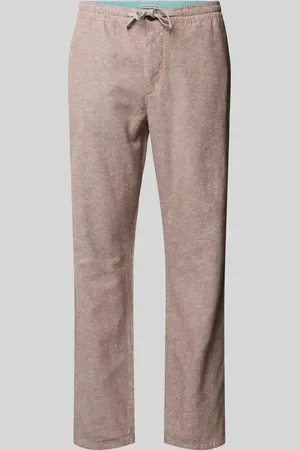 TOM TAILOR Spodnie lniane o kroju regular fit z elastycznym pasem