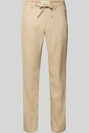 GANT Spodnie lniane o kroju relaxed fit z tunelem