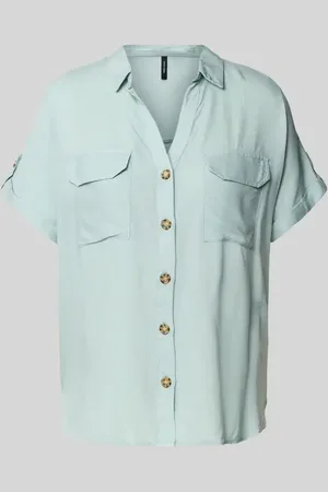VERO MODA Bluzka koszulowa o kroju regular fit z kieszeniami na piersi model ‘BUMPY’