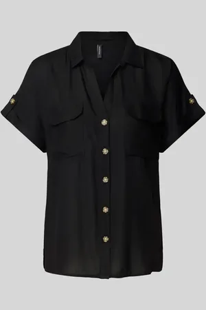 VERO MODA Bluzka koszulowa o kroju regular fit z kieszeniami na piersi model ‘BUMPY’