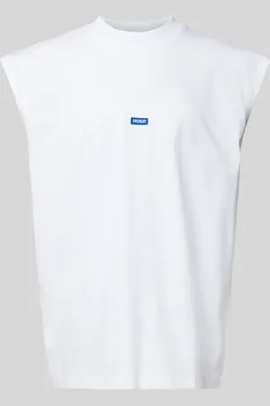 Hugo Blue Top z detalem z logo model ‘Navertz’
