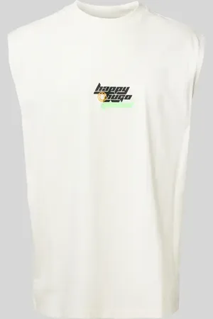 Hugo Blue Top z detalem z logo model ‘Nalkiya’