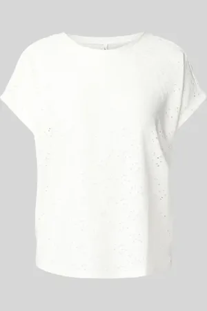 ONLY T-shirt o kroju regular fit z efektem podpalania model ‘SMILLA’