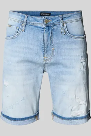 Antony Morato Szorty jeansowe o kroju skinny fit z przetarciami