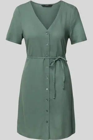 VERO MODA Sukienka mini o luźnym kroju z mieszanki wiskozy i lnu model ‘MYMILO’