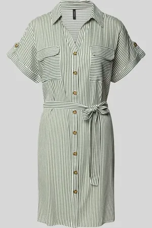 VERO MODA Sukienka mini taliowana z czystej wiskozy model ‘BUMPY’