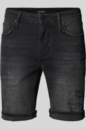 Antony Morato Szorty jeansowe o kroju skinny fit z przetarciami
