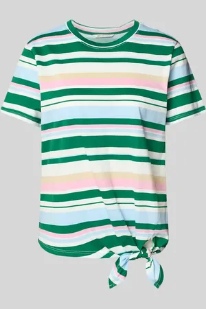 TOM TAILOR T-shirt o kroju regular fit z wiązanym detalem