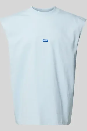 Hugo Blue Top z detalem z logo model ‘Navertz’