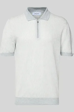 Gran Sasso Koszulka polo o kroju regular fit z zamkiem błyskawicznym