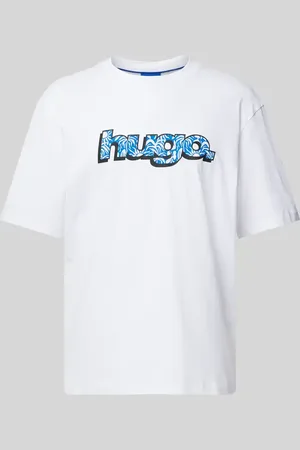 Hugo Blue T-shirt z nadrukiem z logo model ‘Nugibol’