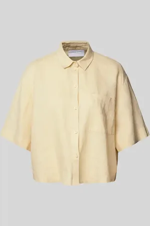 Jake*s Bluzka lniana o kroju relaxed fit z kieszenią na piersi