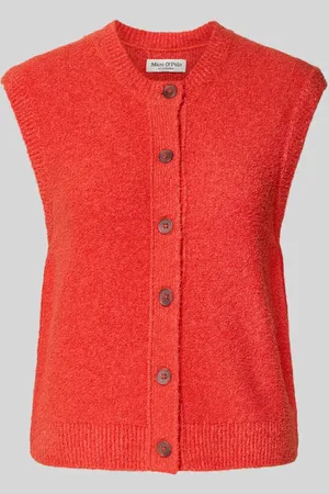 Marc O’ Polo Kamizelka z dzianiny o kroju regular fit z mieszanki bawełny i bouclé
