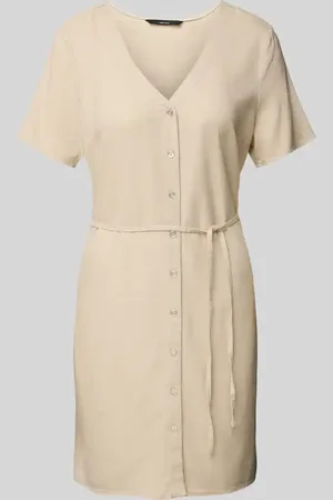 VERO MODA Sukienka mini o luźnym kroju z mieszanki wiskozy i lnu model ‘MYMILO’