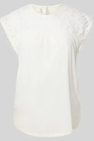 ONLY Top o kroju regular fit z detalem z koronki model ‘SINDY’