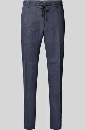 JOOP! Spodnie lniane o kroju slim fit z elastycznym pasem model ‘Sake’