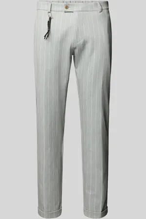 Club of Gents Spodnie materiałowe o kroju tapered fit z aplikacją model ‘Clow’