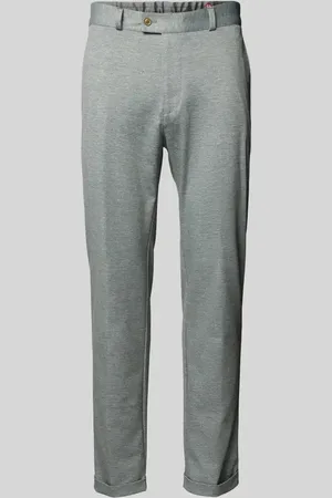 Club of Gents Spodnie materiałowe o kroju tapered fit z aplikacją model ‘Clow’