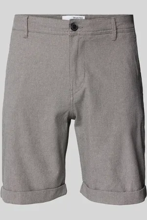 SELECTED Szorty o kroju slim fit z fakturowanym wzorem model ‘LUTON’