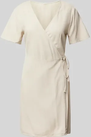 VERO MODA Sukienka kopertowa taliowana z mieszanki wiskozy i lnu model ‘MYMILO’