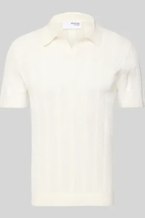 SELECTED Koszulka polo z imitacji dzianiny model ‘WELLS’