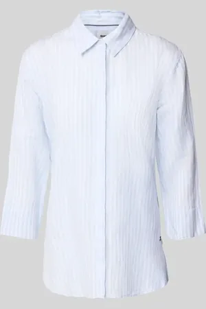 Brax Bluzka lniana o kroju regular fit z rękawem o dł. 3/4 model ‘Vickie’