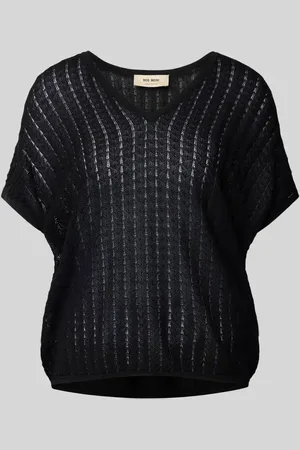 Mos Mosh Sweter z dzianiny z dekoltem w serek model ‘Shani Plain’